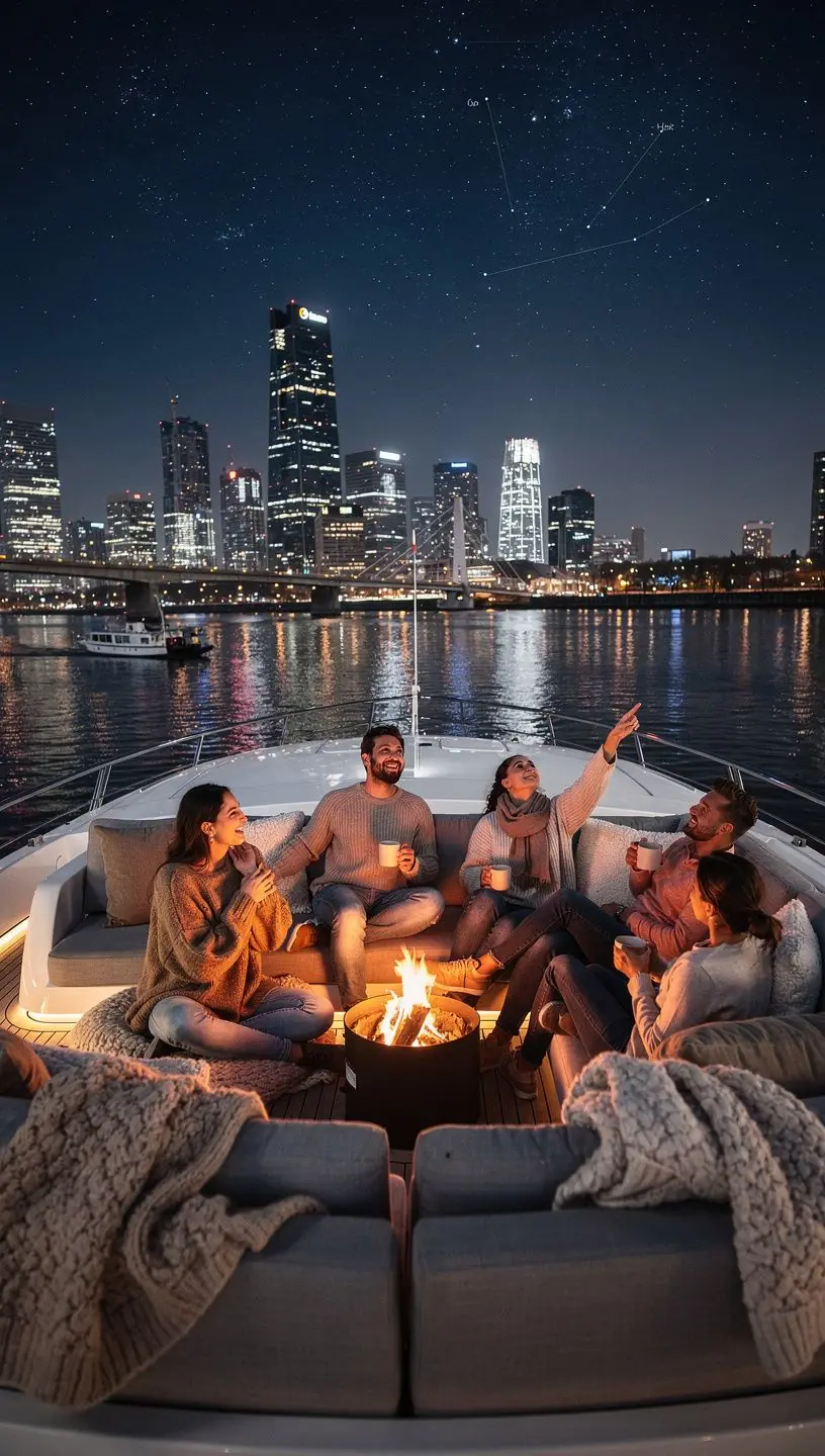 Een prachtig uitzicht op een historische brug terwijl een jacht door de grachten vaart.